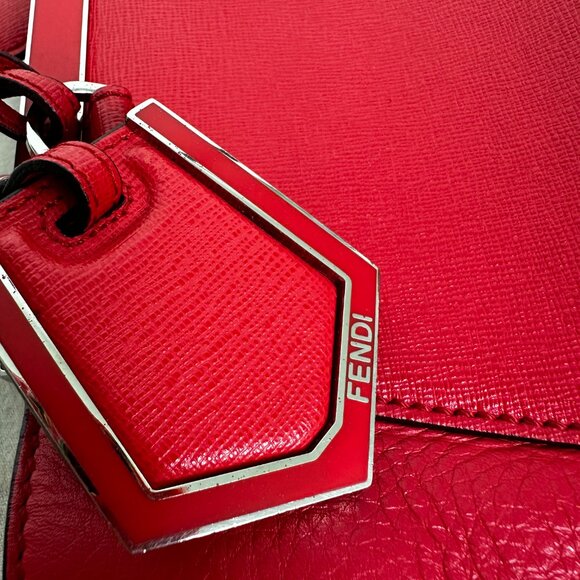 Fendi Red Petit 2Jours Leather Satchel - Picture 16 of 16